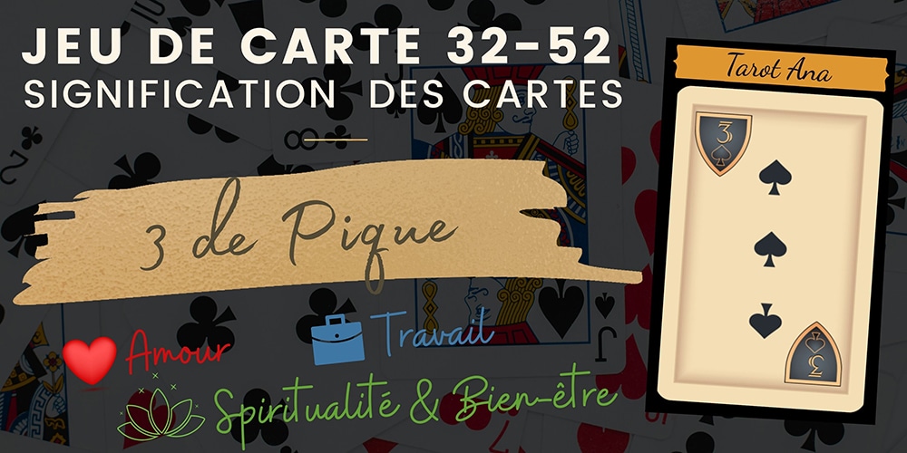 3 de Pique 32 52 cartes